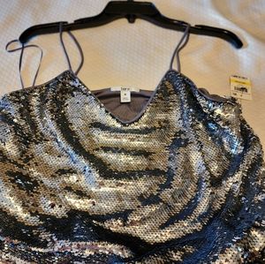Silver sequence cocktail party dress size medium by Bar III